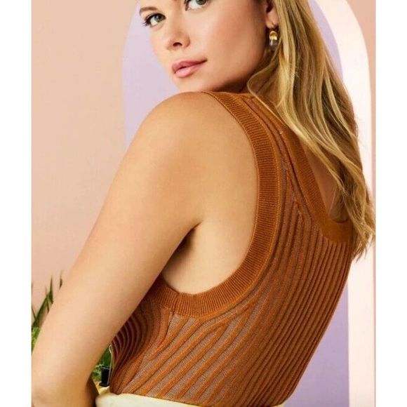 Marie Oliver Rylee Ribbed Sweater Tank Bombay Rust Womens Size M - Picture 5 of 8